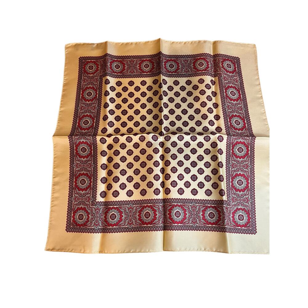 Harrods Beige and Red Patterned Scarf